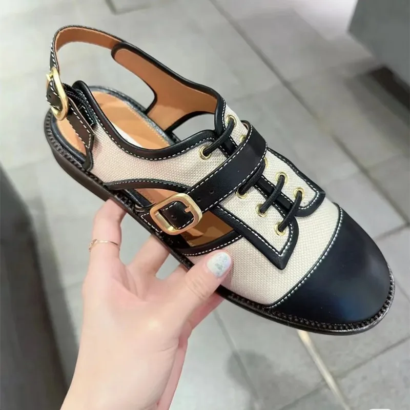 

Cut Outs Loafers Tenis De Mujer Zapatillas Shoes for Women Flats Sandals Belt Buckle Verano 2023 Oxford Chaussure Femme Sneakers