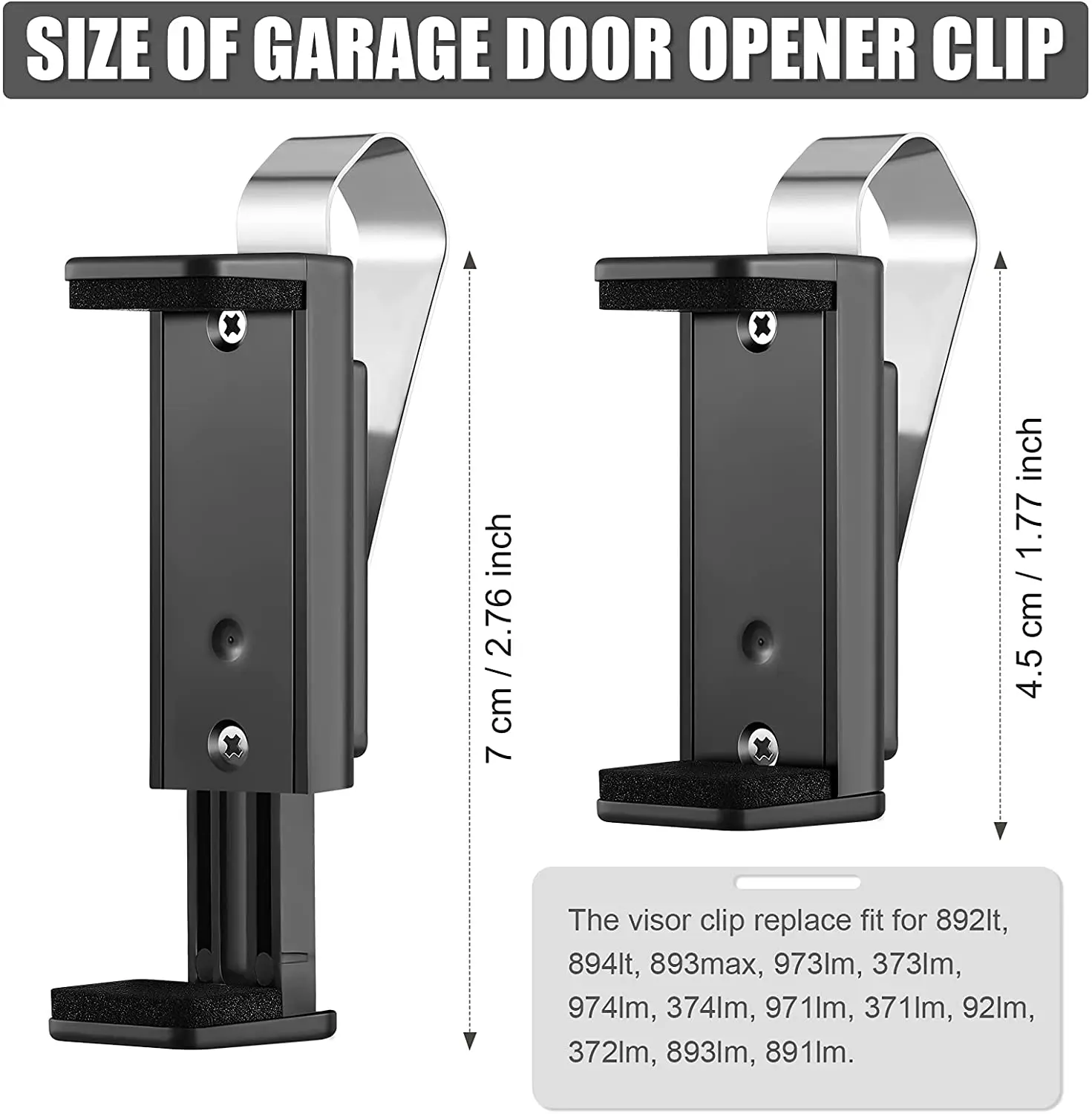 Sun Visor Clip Holder para Porta da Garagem, Mount Stand, controle remoto, chave do carro, instalação rápida, 47-68mm