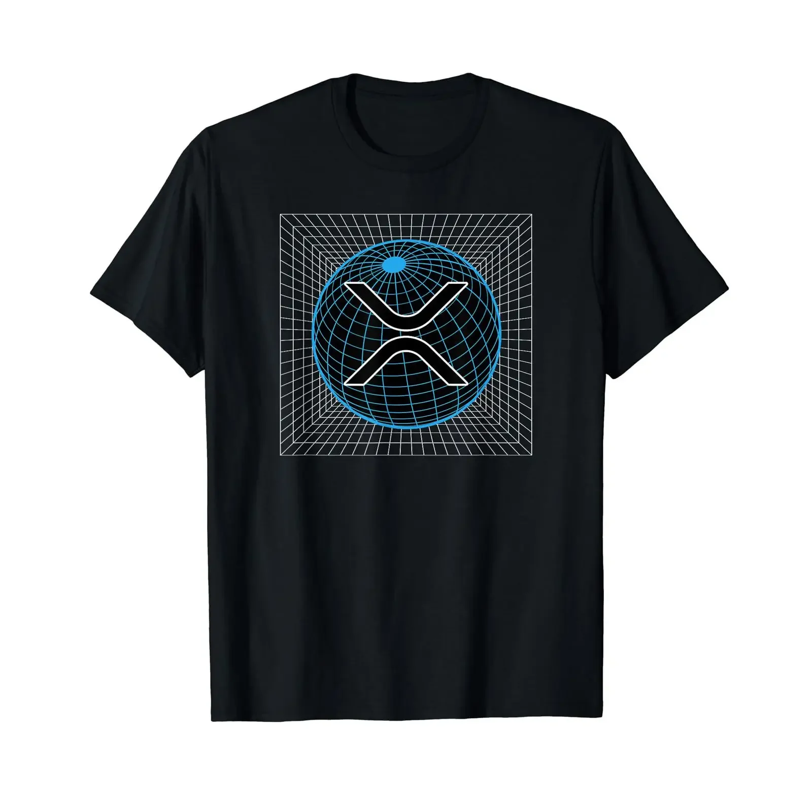 XRP Crypto Merchandise Globe T Shirt black vintage Washed Versatile homme Soft Breathable Stylish Slightly Comfortable