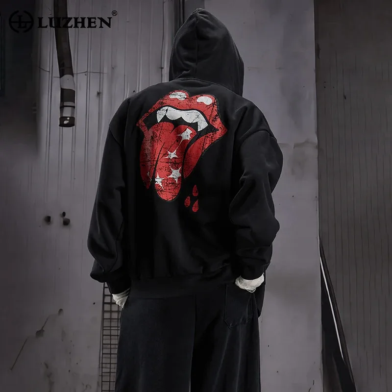 LUZHEN 2026 Autumn Fashion Streetwear Back Printed Pattern Hoodies Coat Men's Trendy Handsome Women's Casual Sweatshirt JY8757