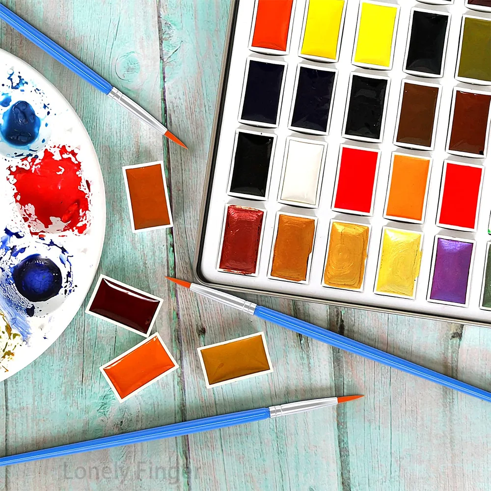 30 قطعة صغيرة غرامة النايلون الشعر التفاصيل فرشاة الطلاء المستديرة للرسم فرش الألوان المائية فرش الطلاء القلم للطلاب الفن القرطاسية #5