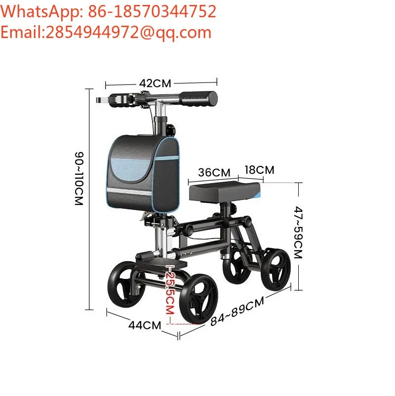 Brake Equipped Knee Scooter Leg Ankle Fracture Non-weight Bearing Rehabilitation Walking Aid