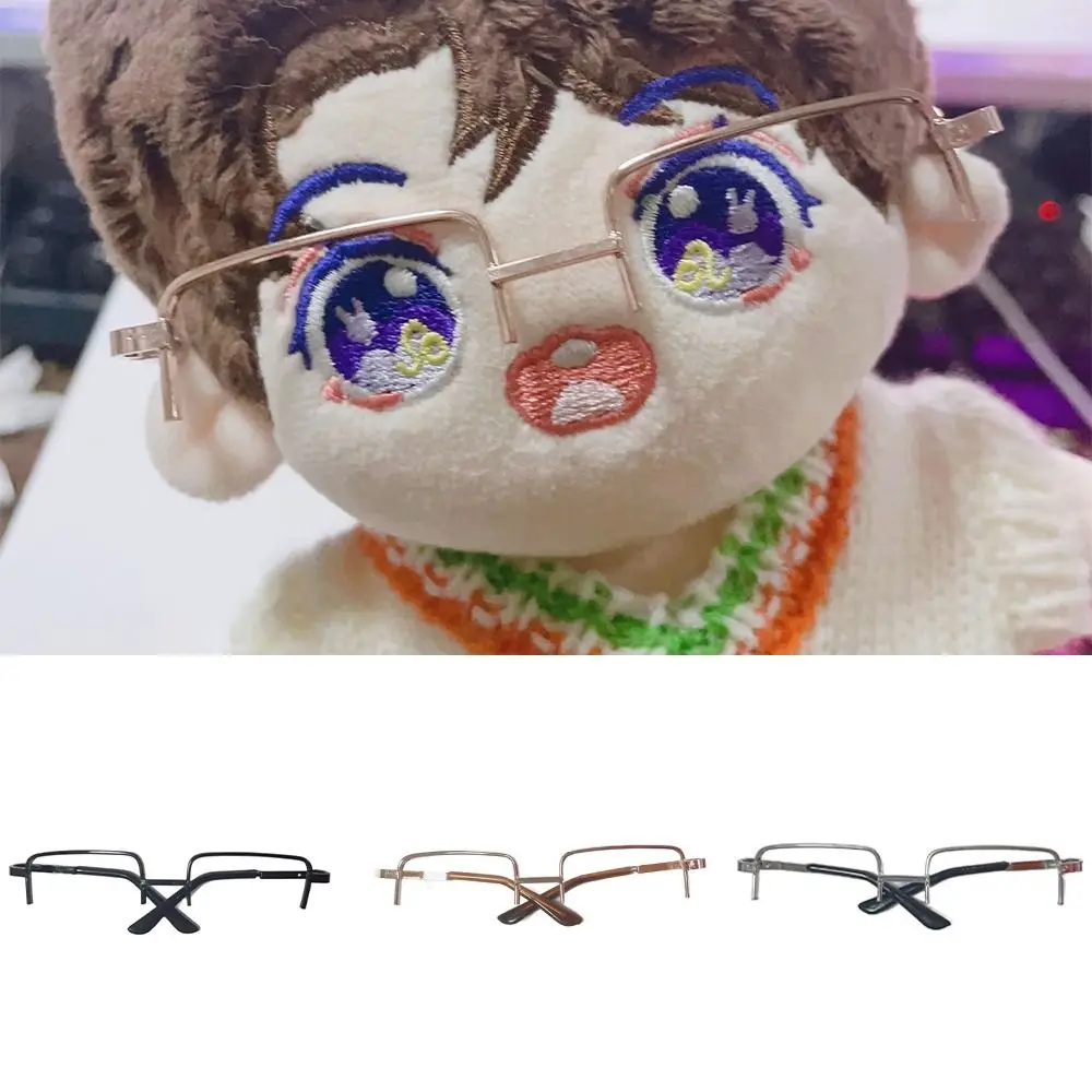 

Fashion Metal Doll Glasses Half-frame Lensless Plush Doll Eyeglasses Pets Glasses for 20cm Dolls