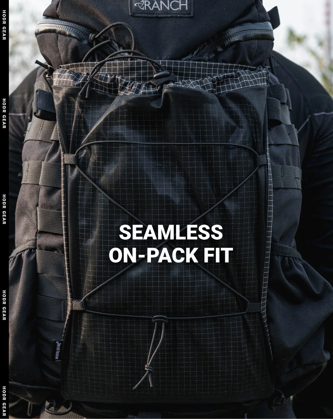 [HODRGEAR] Modularer Känguru-Rucksack Erweiterung 6L Ultraleicht 58g Gridstop für Wandern Trekking UL Gear Beaver Tail – Detail 2
