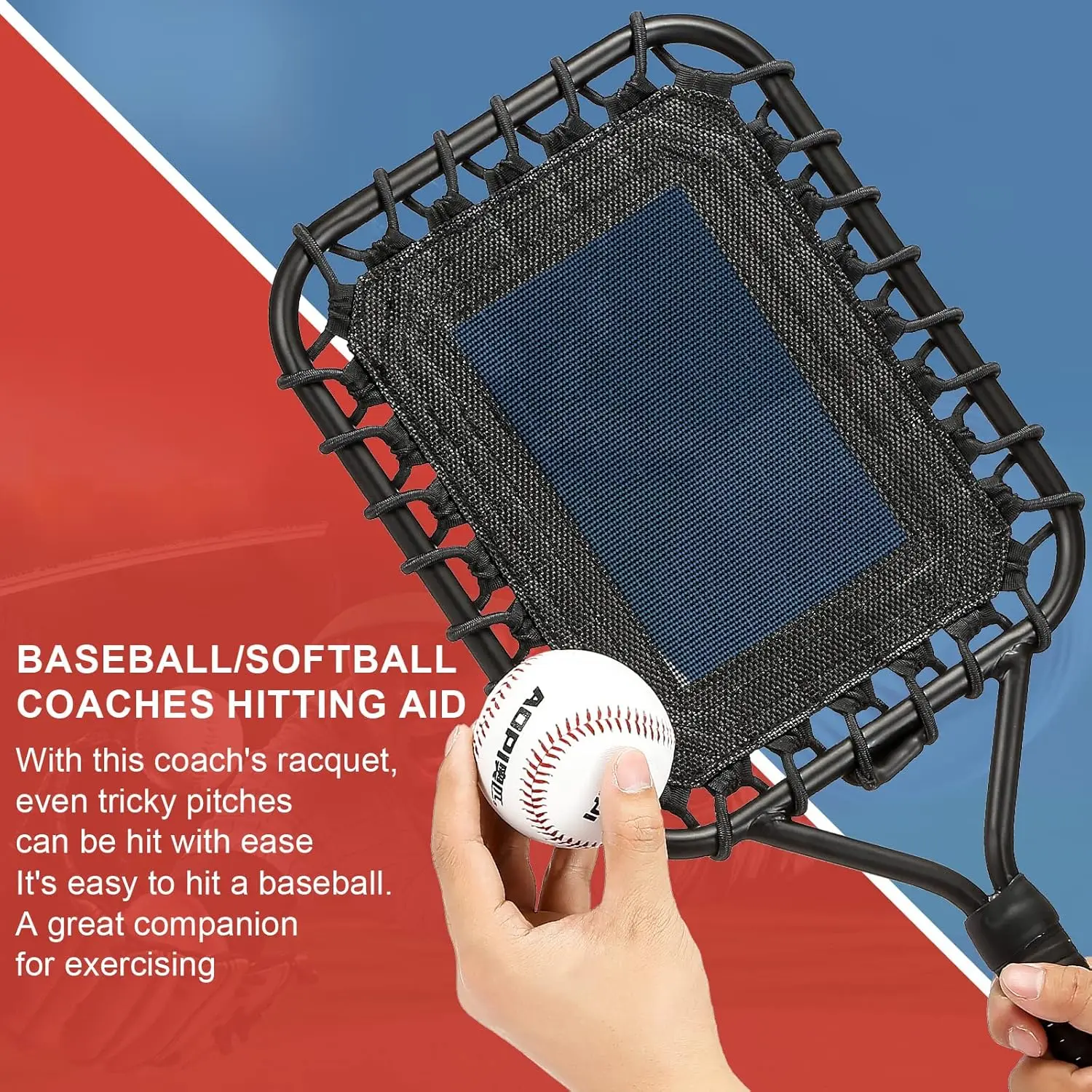 Baseball/Baseball Racket for Coaches and Parents to Help Players Practice Hitting Grounders and Pop Flies