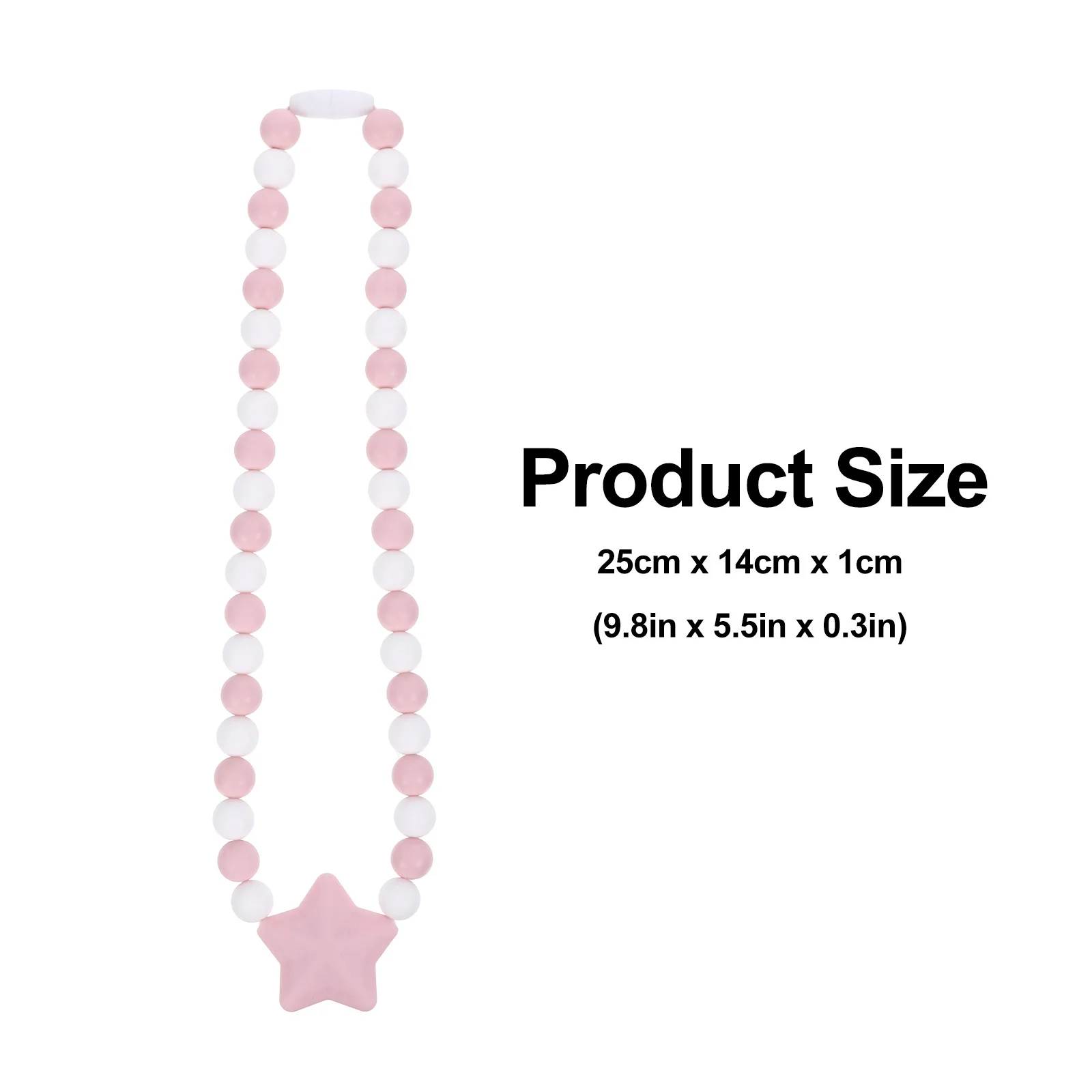 Collana per dentizione con stella in silicone, regolabile, resistente alla masticazione, sollievo molare sensoriale per neonati, neonati, bambini piccoli, regalo per la cura dei neonati
