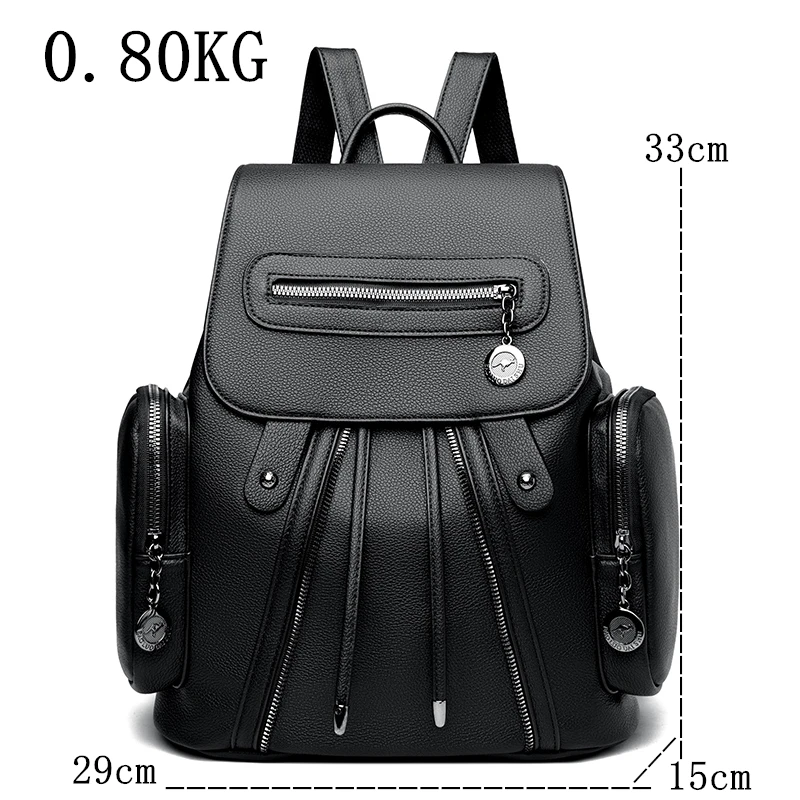 High quality Leather Backpack Women Fashion Shoulder Bag Ladies High Capacity Travel Backpack School Bags Girls Mochila Feminina