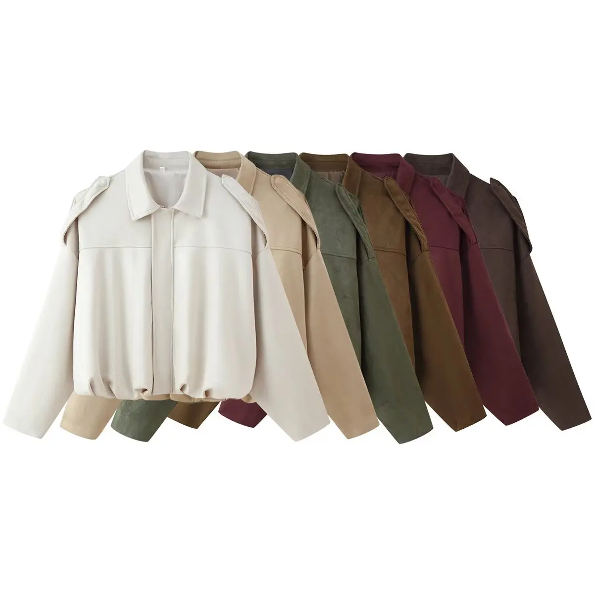 

DiYiG WOMAN 2025 autumn new fashion multi-color suede texture jacket retro long sleeve all-match zipper jacket Outerwear Mujer