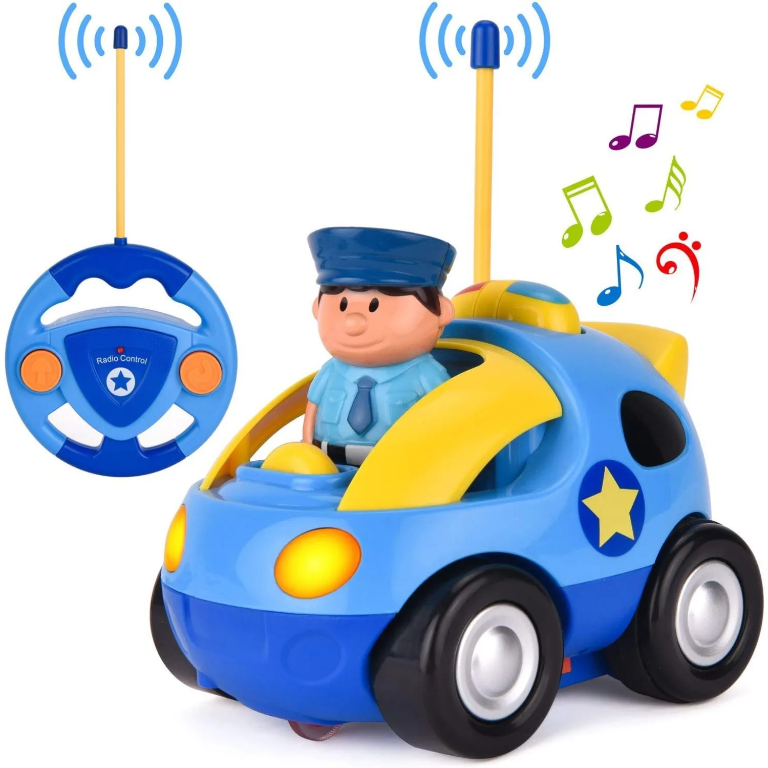 Remote Control Cars for Toddlers Boys Girls Toddler RC Car Toys Gifts for Kids Baby Remote Control Toy Cars Race Car Police Car