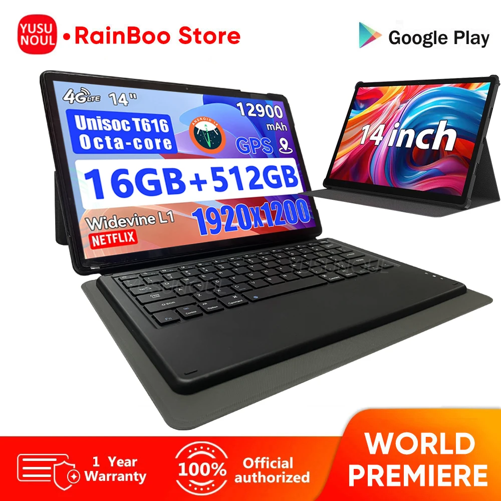 Global Version 14 Inch Big Screen tablet Pc Android14  Cellular+WiFI Phone Call tablet 16GB+512GB GPS Google Play Pad 14