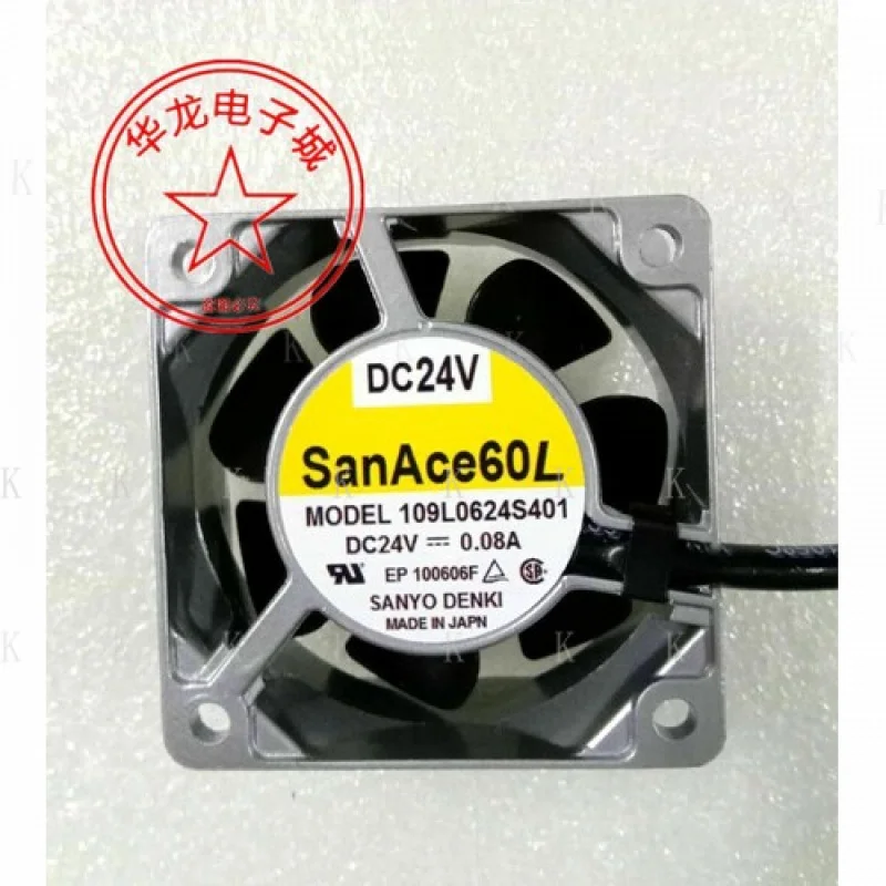 

C 1pcs for Sanyo 109L0624S401 6025 24V 0.08A double ball inverter aluminum frame fan
