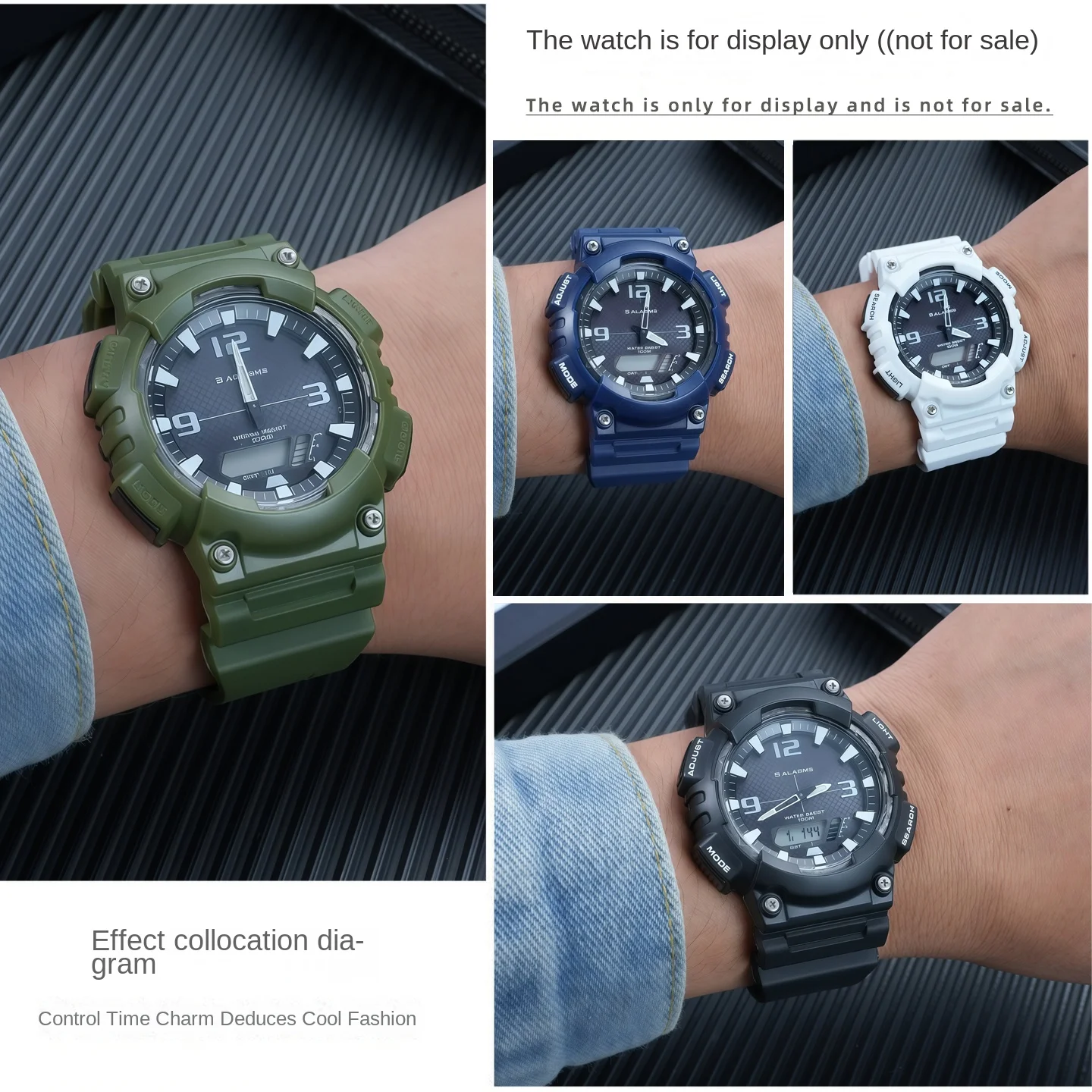 High quality resin case strap for CASIO 5208 AQ-S810W AQ-S810WC replacement case strap watch accessories black blue white green