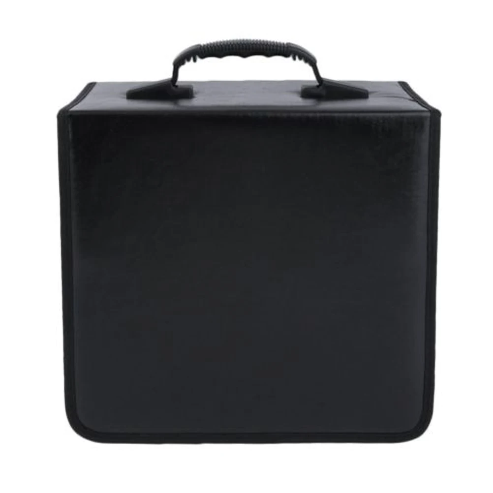 

400 Discs Large Capacity Dvd Wallet Holder Bag Portable Media Storage Dustproof Zipper Black For Video Game Organizer Rack Box