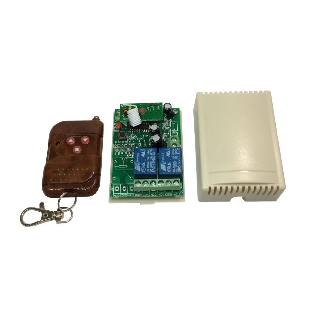 Wireless Controller 12V/24V 2 Channel 315MHZ Remote Controller Receiver Momentary Switch for Electric Worm Gear Motor