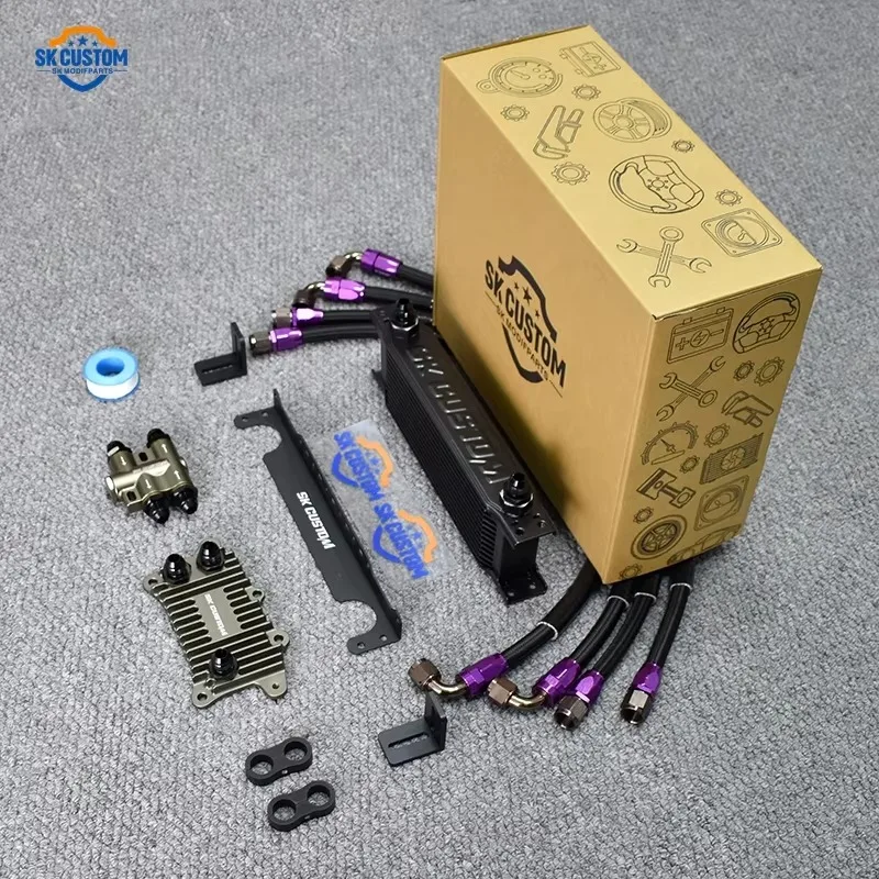 Oil Cooler Radiator Kit for Volkswagen Audi 4th Generation EA837 3.0T V6 Thermostat Engine Oil Cooler Kit