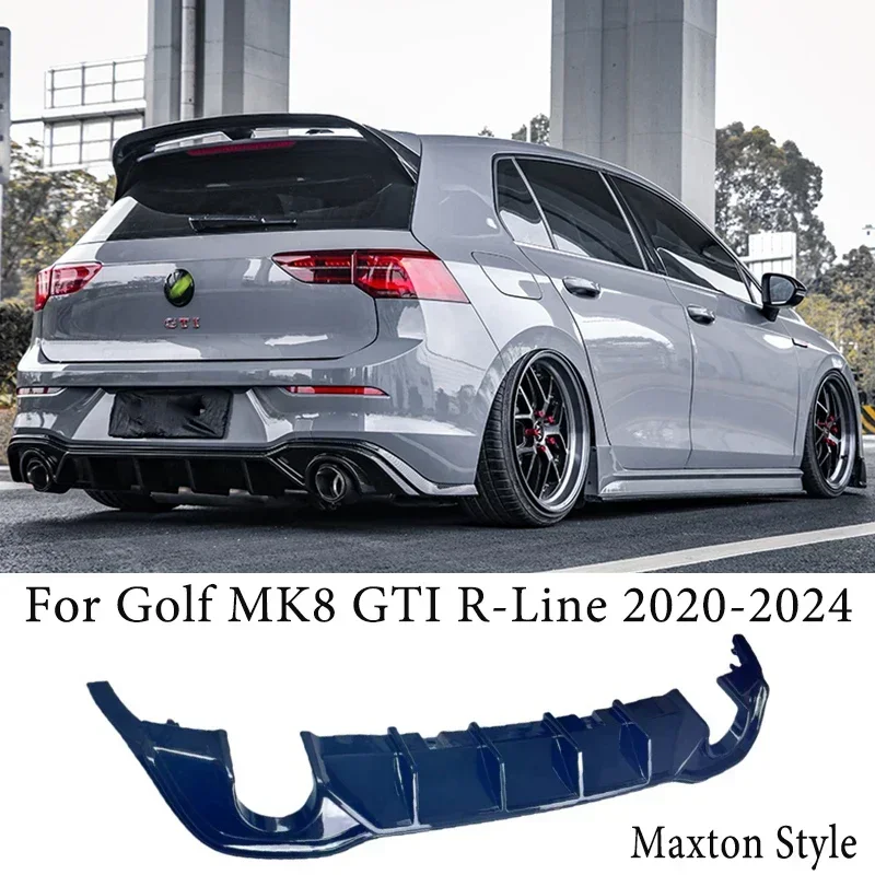 Maxton Style Rear Bumper Valance for VW Golf Mk8 GTI Golf MK8 R-Line 2020-2024 Car Rear Bumper Diffuser Spoiler Splitter Bodykit