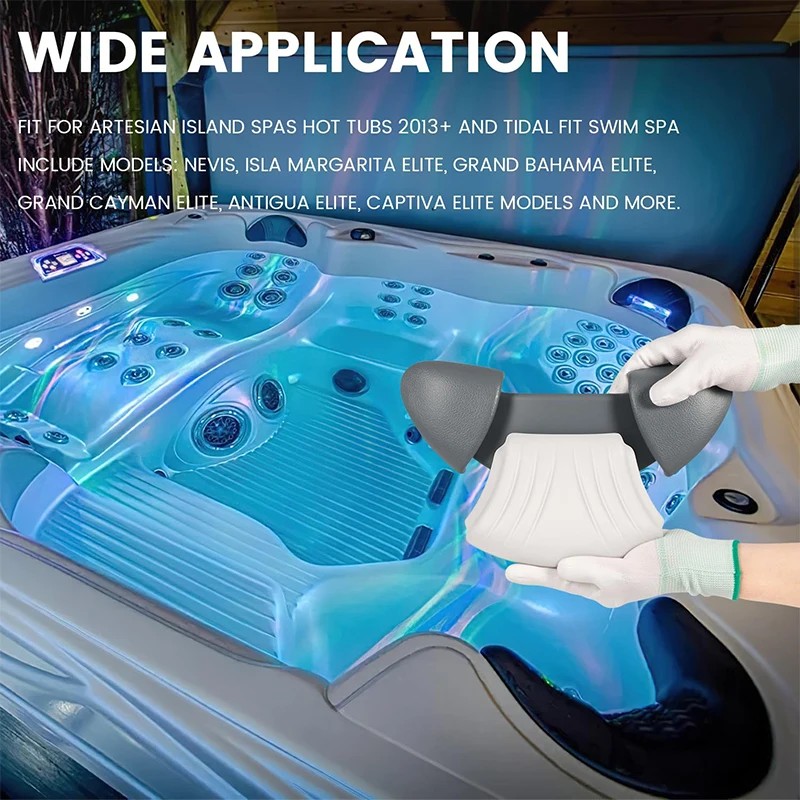 3 Pack Spa Headrest Pillow Kit, 1 Neck Pillow + 2 Headrests 26-1303-85, for Artesian Island & Tidal Fit Swim Spas Hot Tub