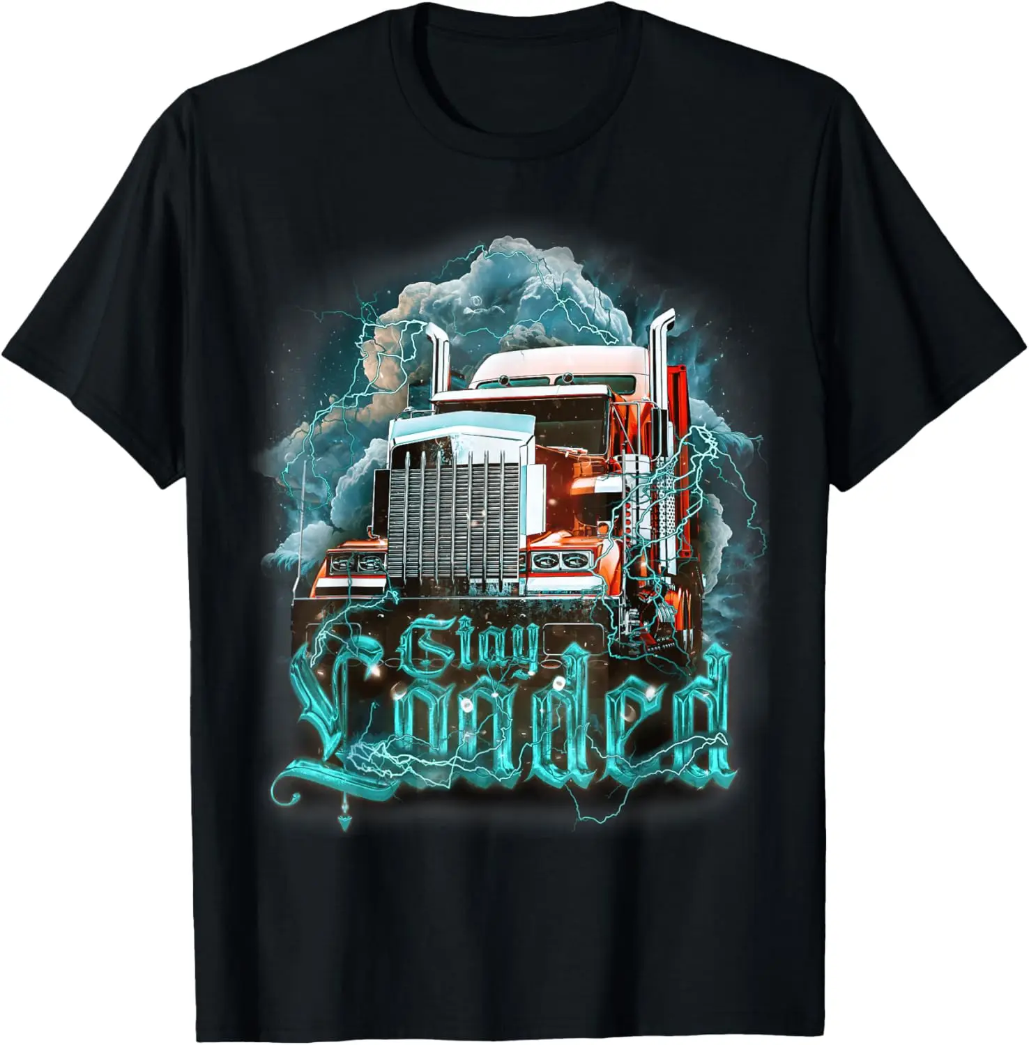 Truck Driver Design For Men Dad Big Rig Semi-Trailer Truckin T-Shirt 100% Cotton Trendy Y2K Short-Sleeve Tee-Soft, Quick-Drying,