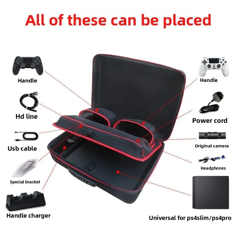 مناسبة لحقيبة تخزين Sony PS4، حقيبة صلبة، حقيبة تخزين PS5 ذات سعة كبيرة، حقيبة وحدة تحكم ألعاب محمولة