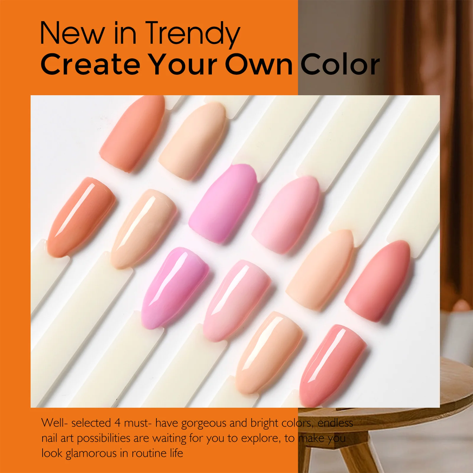 NOCIS 6 Colors Nail Crystal Powder Set Acrylic Powder Kit Long-Lasting Nail Art Powder 10g*6 for Acrylic Nails Extension Carving