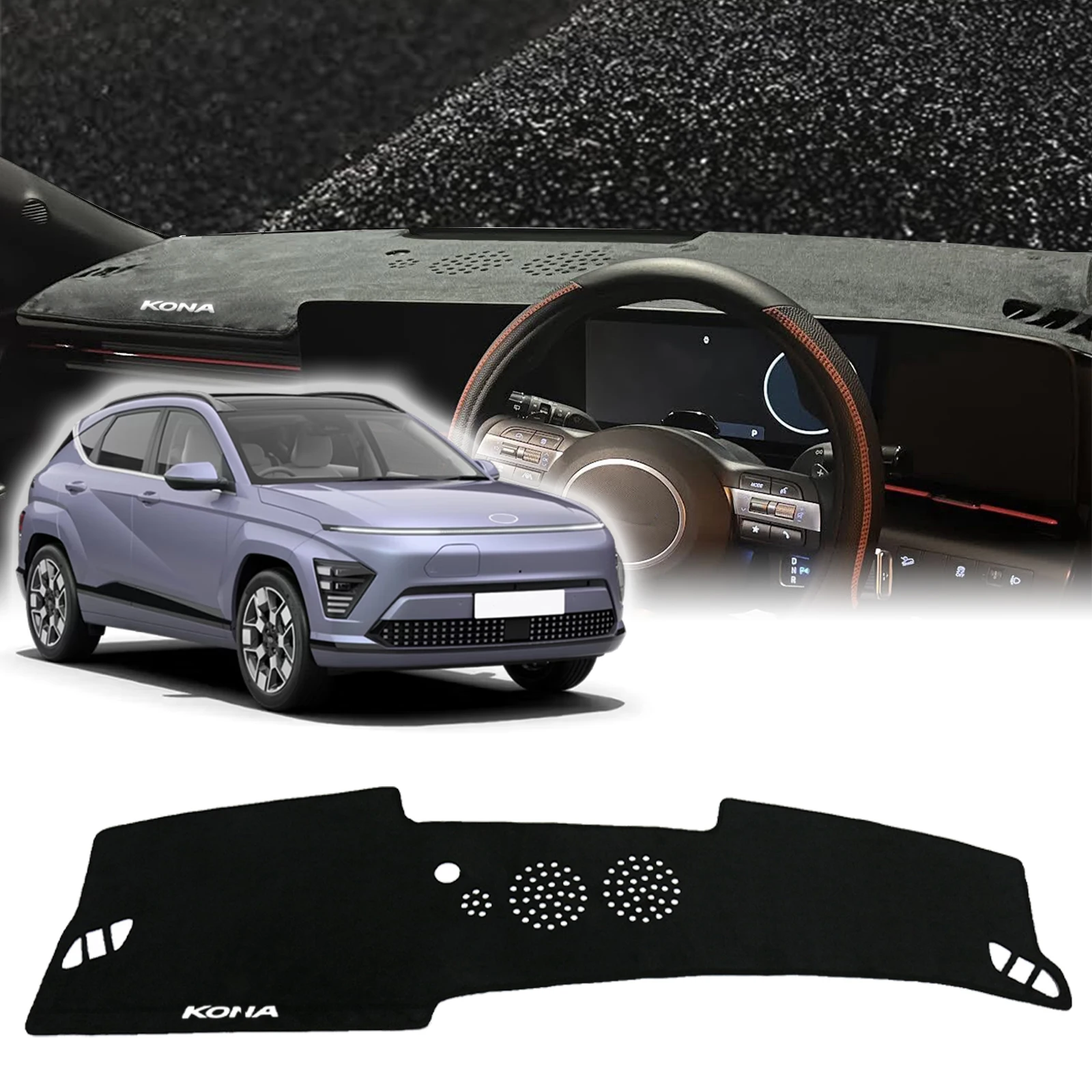 

fit for Hyundai KONA 2024 2025 2026 Electric EV Dashmat DashMat Sunshade Dashboard Cover Pad Protective Carpet Car Accessories