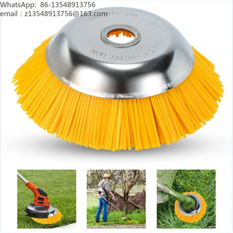 8 Inch Hardened Nylon Trimmer Head Brush Wheel for Grass Trimmer Brick‑Joint Cleaning