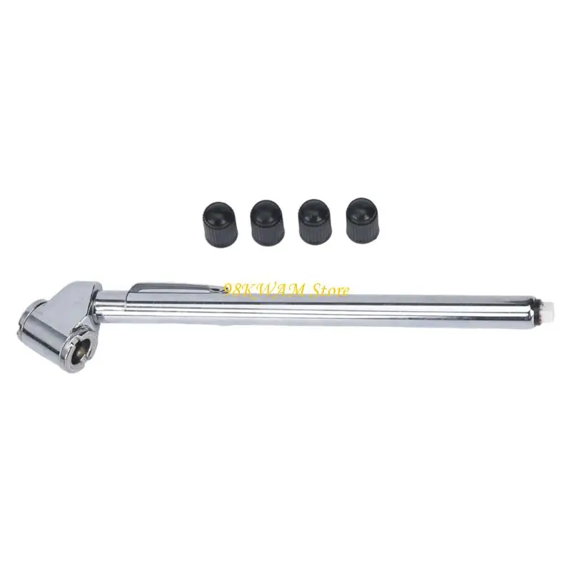 Pencil Tire Pressure Meter with Opposing Metal Head Openings, 10-120PSI in Mechanical Reading Stem and Carry Clip for 68UF