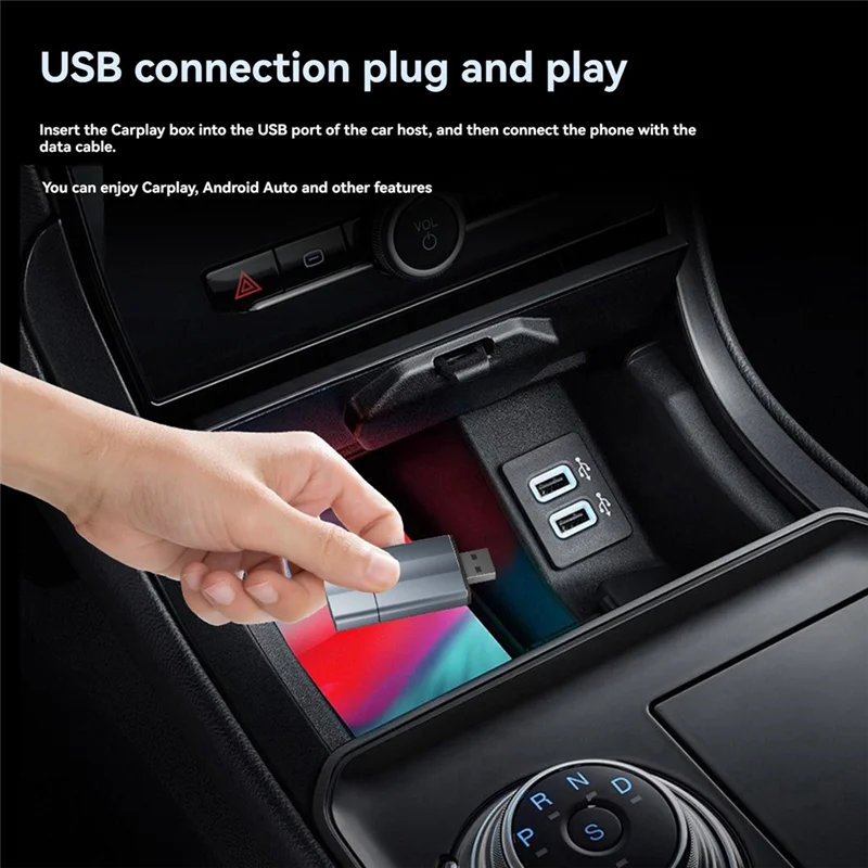 AT12 Беспроводная коробка Carplay, проводной к беспроводному модулю Carplay, соединительная коробка для автомобильной машины, Android Auto, два в одном