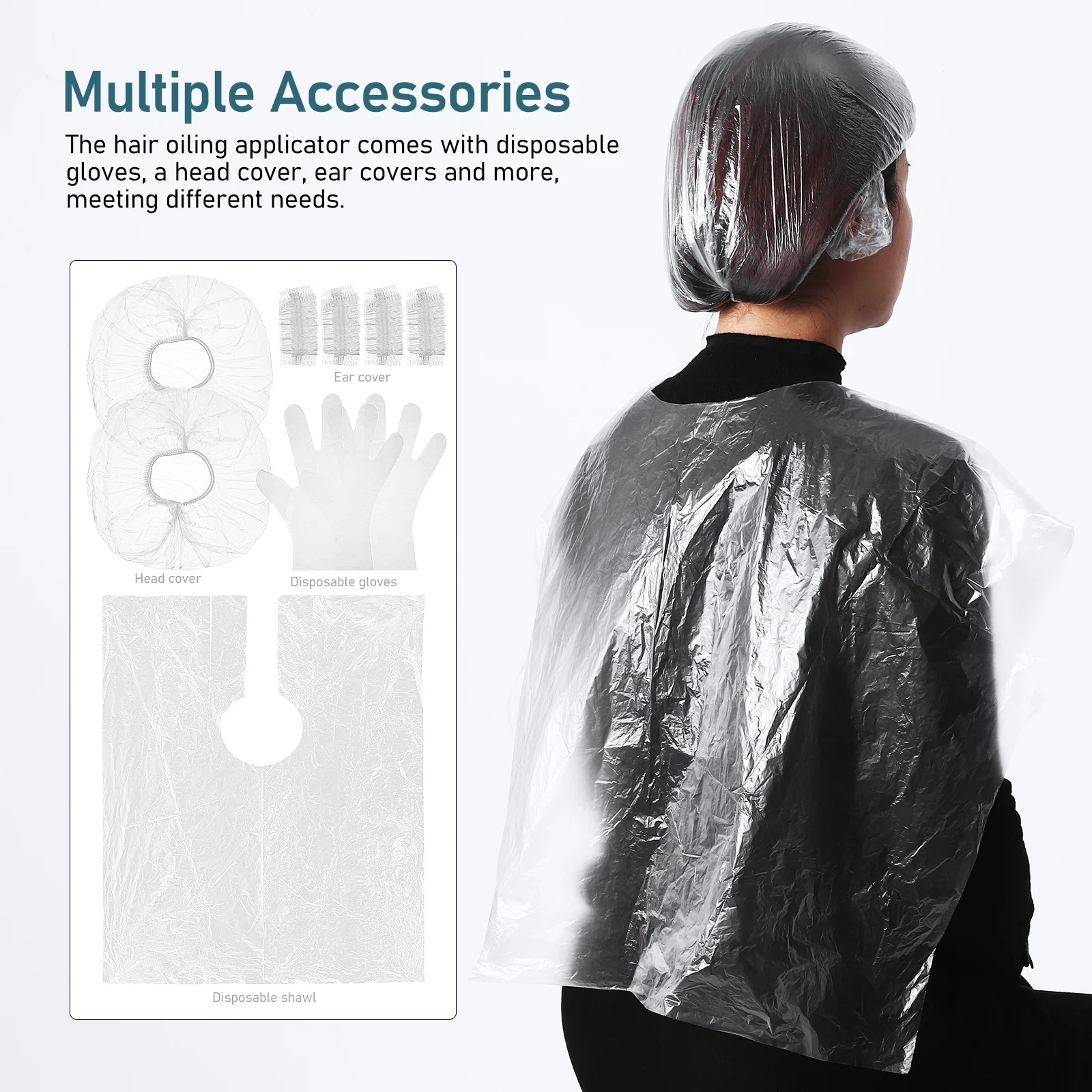 

2Pcs Root Comb Applicator Bottles Hair Comb Bottle Efficient Hair Dyeing Tool Disposable Gloves Ear Covers Included