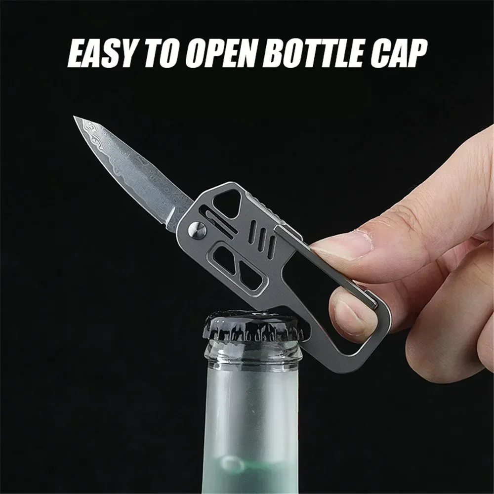 

Titanium Alloy Car Keychain Simple High-end Men Mini Portable Key Knife EDC Crowbar Bottle Opener Multifunction Camping Tool