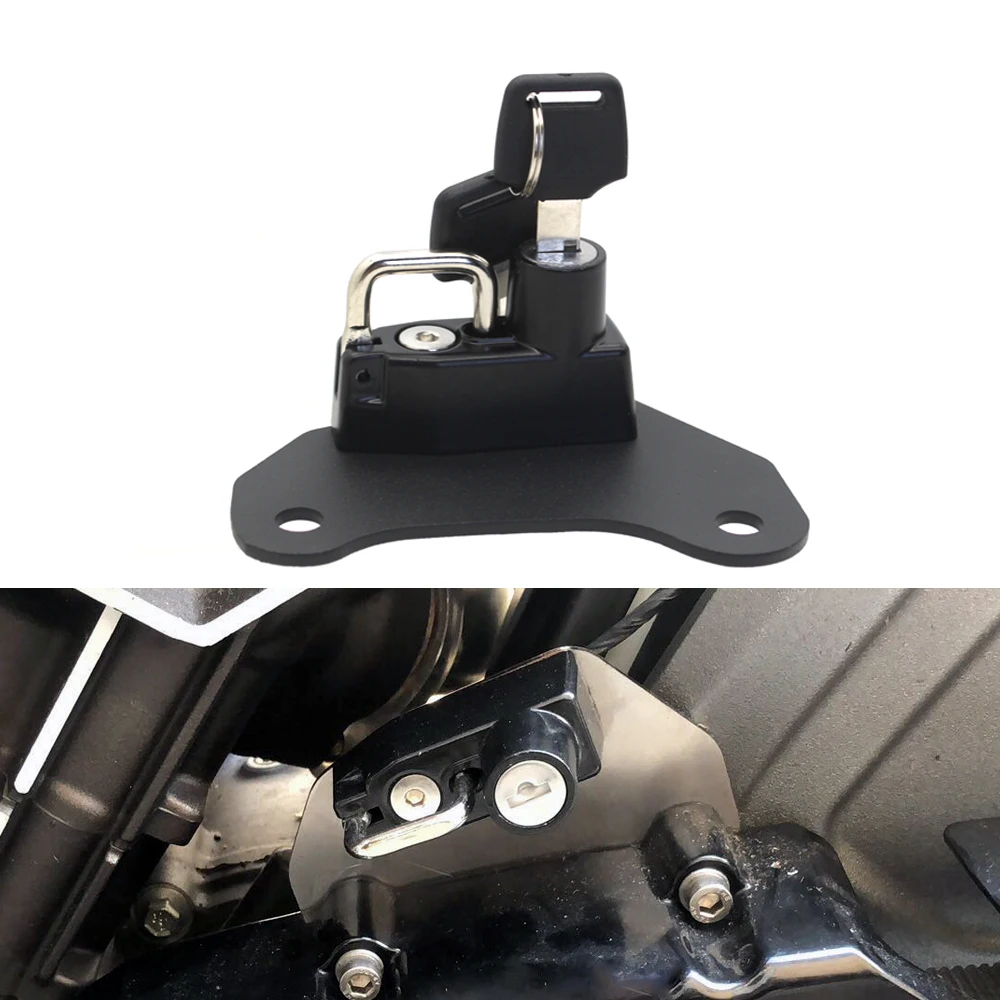 Motorcycle Anti-theft Security Helmet Lock Alloy Black Mount Hook with 2 Keys Universal for Indian Scout/Sixty 2015 2016-2021