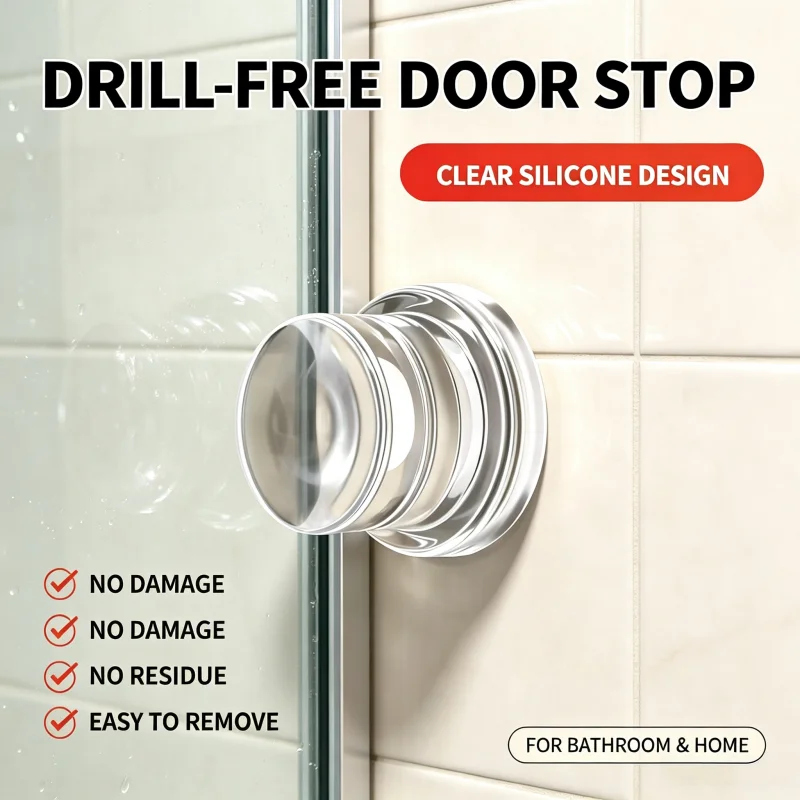 Punch‑Free Self‑Adhesive Door Stopper, Silent Anti‑Collision Bumper Pads for Door Handle, Cabinet, Refrigerator, Glass Door, Wal