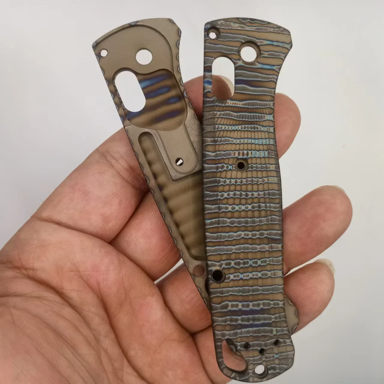 New 1 Pair Custom Made Titanium Handle Scales for Benchmade Bugout 535
