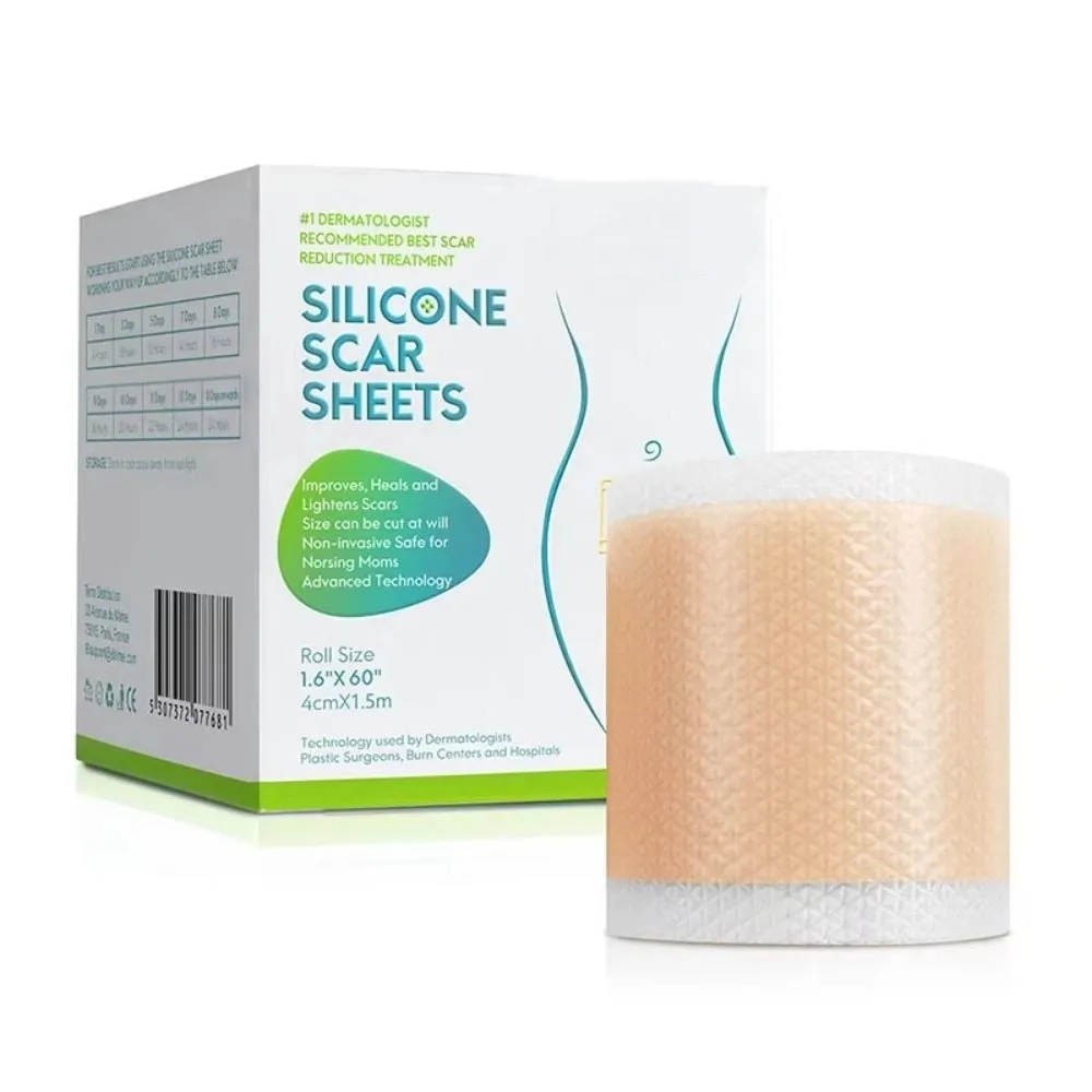 Breathable Silicone Scar Sheet Patch 4cmX150cm 1 Roll Scar Cover Tape Effective Reusable Skin Care Strips Soothe Damaged