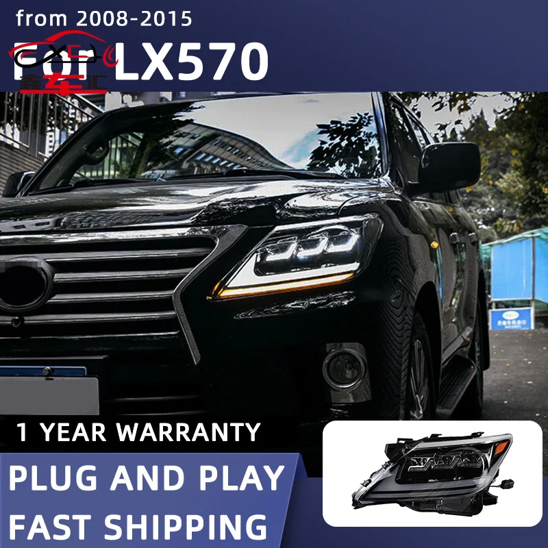 

XCH Car Styling Headlights for LX570 LED Headlight 2008-2015 LX570 Head Lamp DRL Signal Projector Lens Automotive