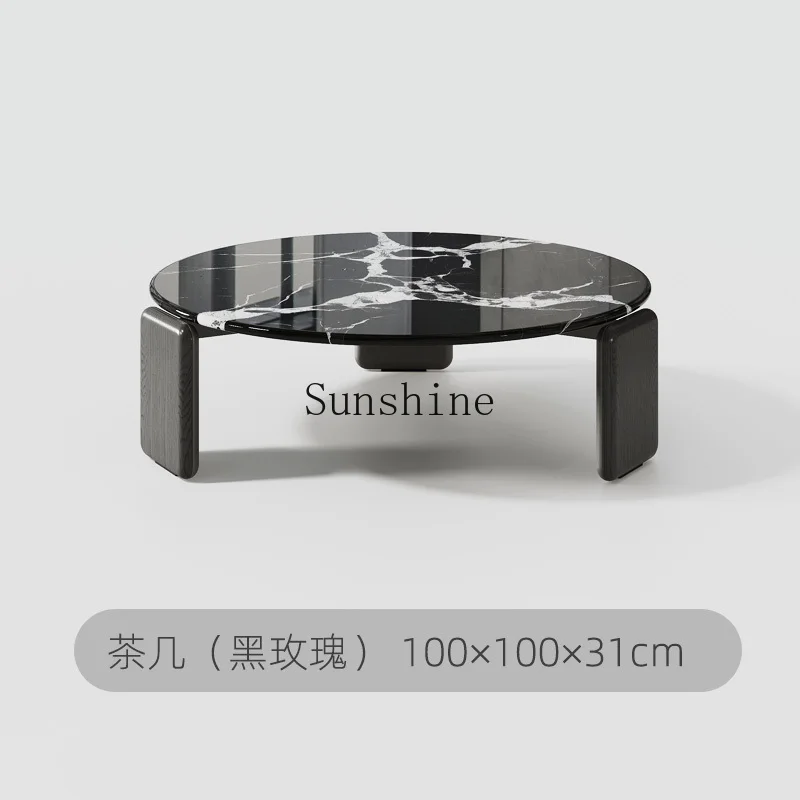 طاولة قهوة إيطالية فاخرة من الرخام الاصطناعي باللون الأسود البلغاري، أثاث صغير بتصميم غرفة المعيشة الراقية
