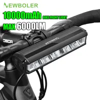 NEWBOLER-luz delantera para bicicleta, 10000mAh, 6000 lúmenes, linterna impermeable, carga USB, accesorios para lámpara de ciclismo de montaña y carretera