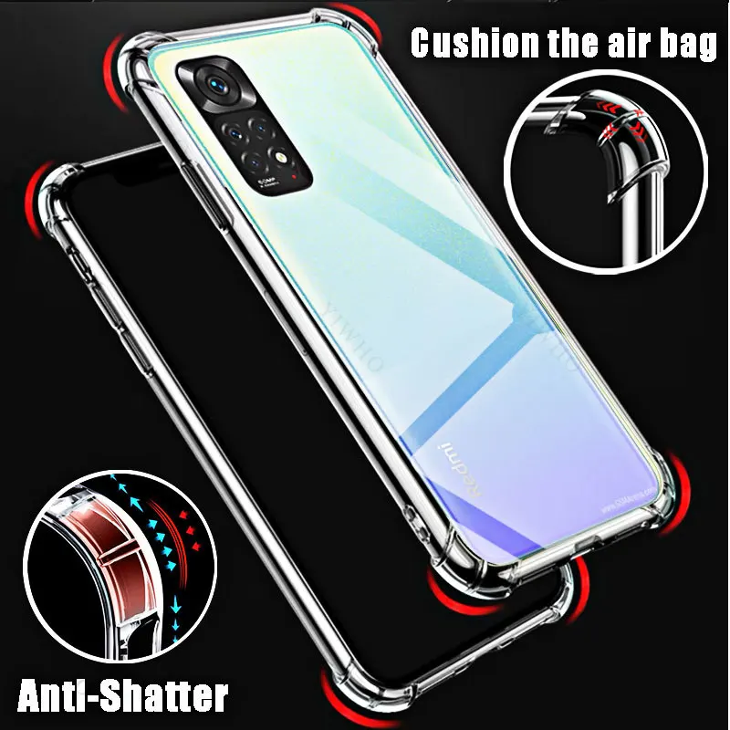 Clear Soft Silicone Shockproof Case for Xiaomi Redmi Note 11 Anti-Scratch HD Cover Shell for Xiaomi Redmi Note11 6.43\