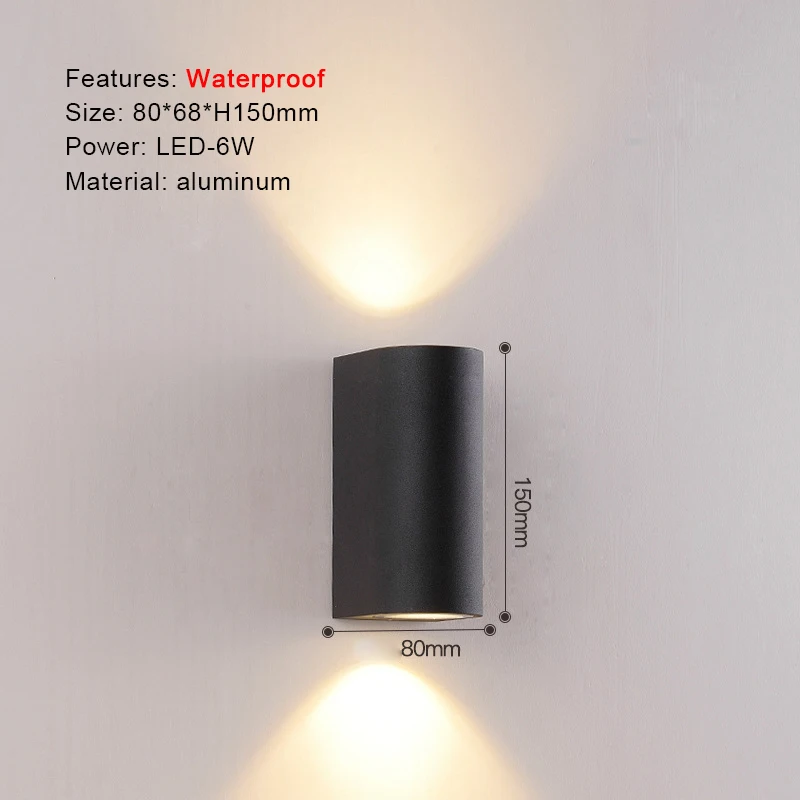 Trazos rundes Quadrat moderne Wand leuchten Garten Veranda IP65 wasserdicht nach unten Beleuchtung im Freien LED Schlafzimmer Lampe Wand dekoration 3