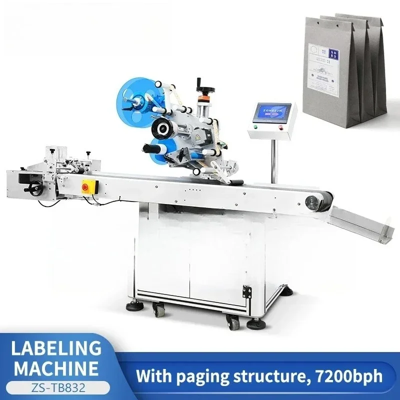 Flat Surface Label Applicator Automatic Paging Labeling Machine Bag Sticker Labeling Machine Pouch Labeler ZS-TB832