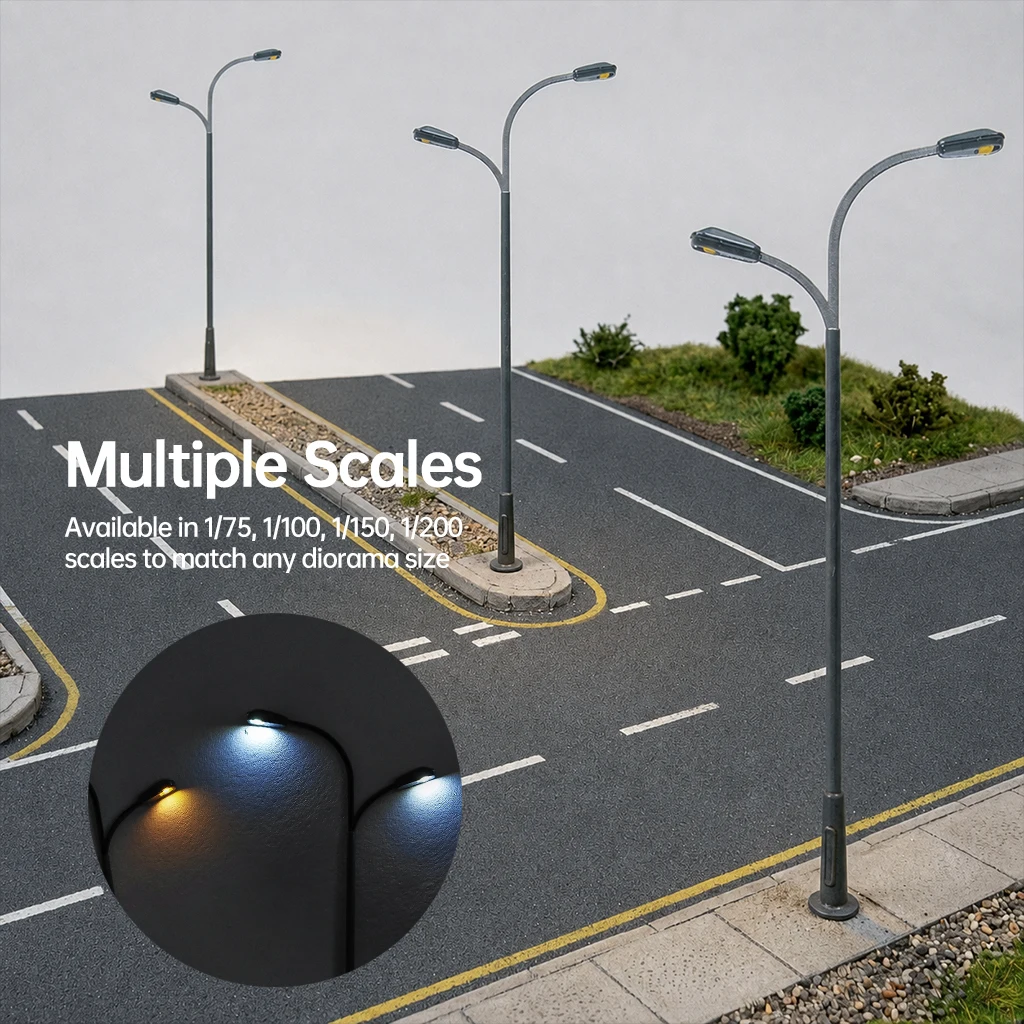 

12V Miniature Led Lamp Metal Lights for Diy Model Making/Micro Landscape/Railway Train Layout/Dioramas Supply/Garden Decor 5PCS