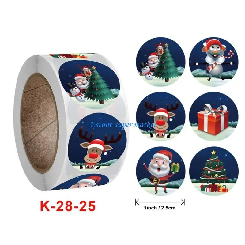 090B Chrisrmas Stickers Creative Cartoon Snowmen Label Decor