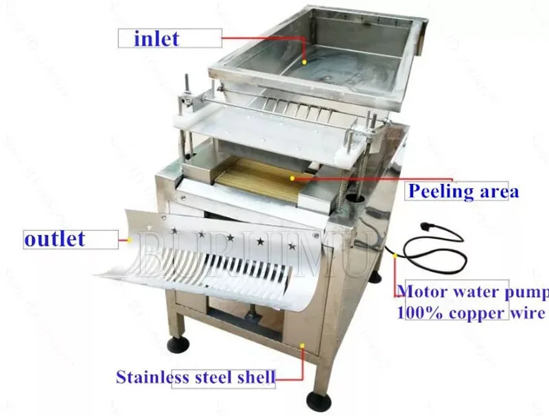 Automatic Quail Egg Shell Peeling Machine Quail Egg Peeler Commercial Stainless Steel Quail Egg Sheller 10000pcs/H(About 150kg)