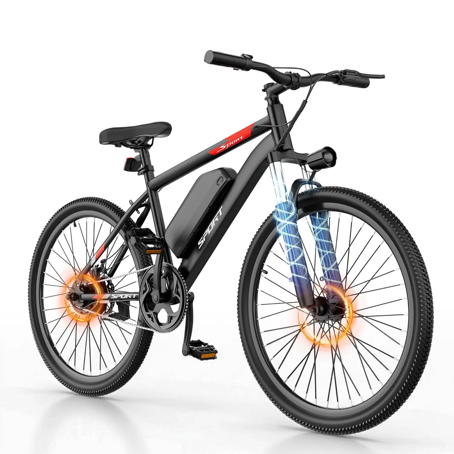 1000W 26 Inch Electric Bike 48V Removable Battery 30 Miles 20 MPH 3 Modes Front Suspension Commuter Ebike, Customized