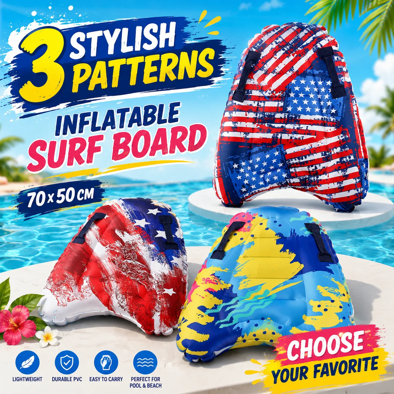 บอร์ดลอยน้ำแบบเป่าลม บอร์ดโต้ค - Bodyboard Boogie Board บทวิจารณ์และราคา