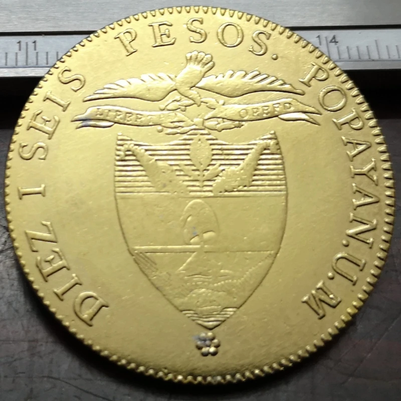 1846 Colombia 16 Pesos (Republic of Nueva Granada) Gold Copy coin