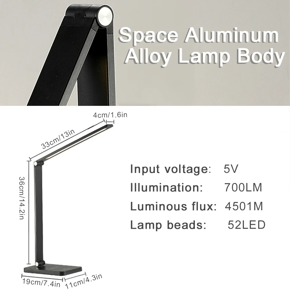 Imagem -06 - Xiaomi Lâmpada de Mesa de Carregamento sem Fio Led Lâmpada de Mesa Olho Proteger Estudo Escritório Luz Usb Sala Luz Recarregável