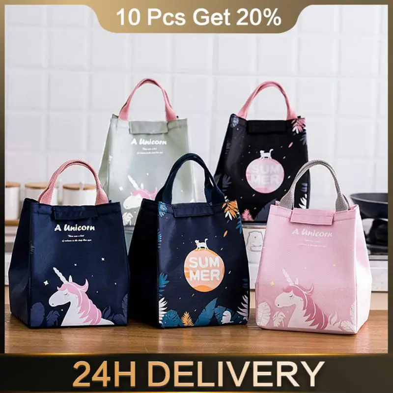 Insulated Waterproof Storage Bag Lunch Box Student Thickened Cute Lunch Bag Lunch Bag Cartoon Cooler Lunch Bag