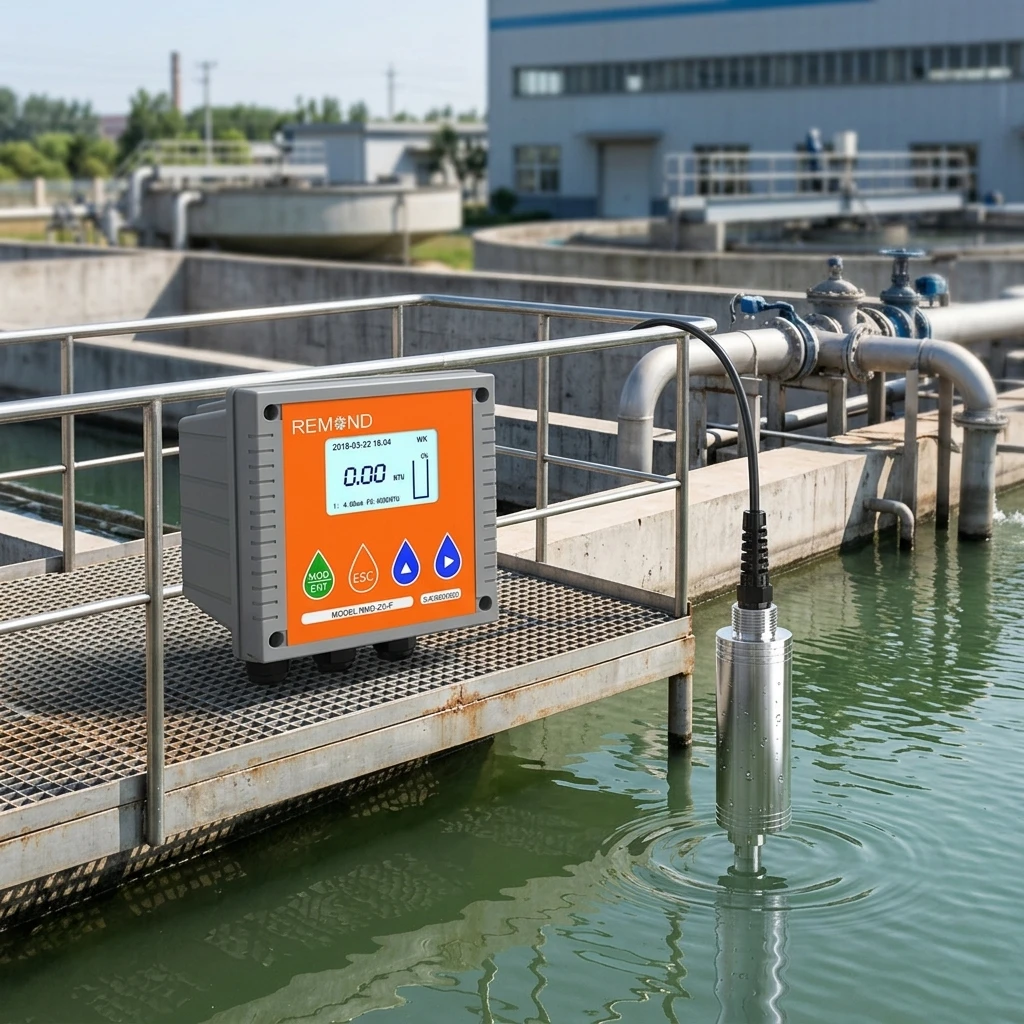 Real-Time Monitoring Turbidity Meter LCD Display 4-20mA RS485 Output Signal OEM Turbidity Sensor 0-4000 NTU for Waste Water