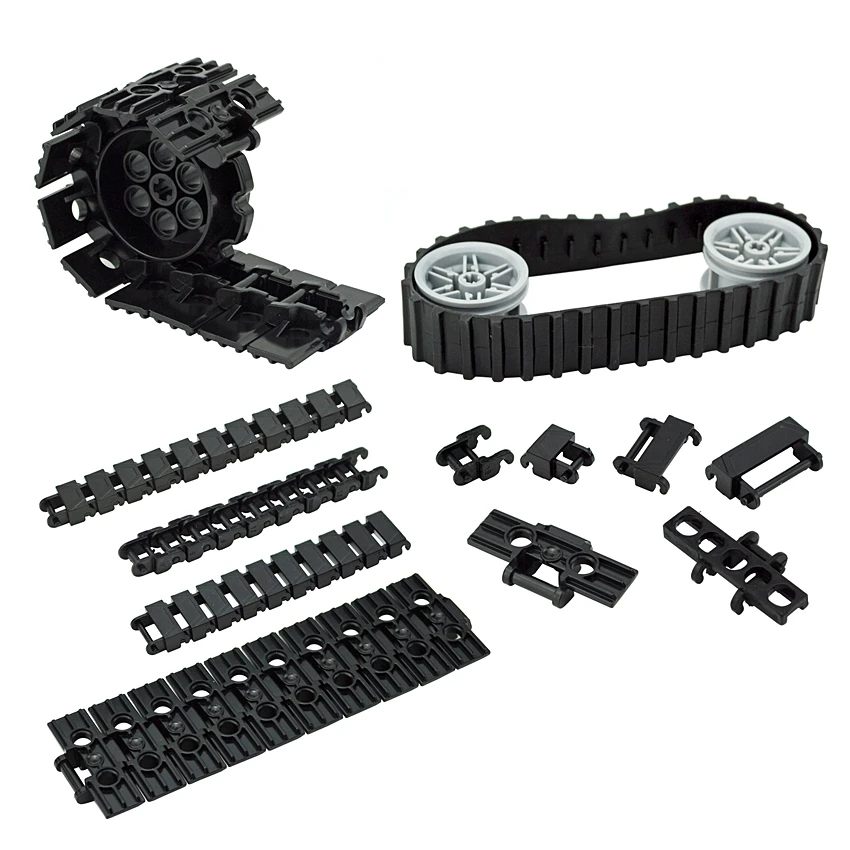 MOC Building Blocks Part Tank Chain Track Link Single Wide 1.5 Wide Double Wide Compatible 53992 88323 3873 3711 Track Tread Toy